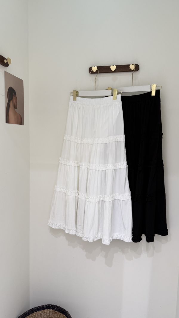 【荷葉蛋糕長裙】 