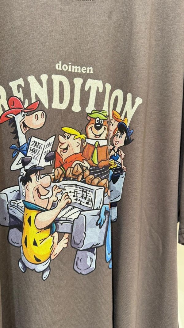 【復古摩登人卡通棉T】 