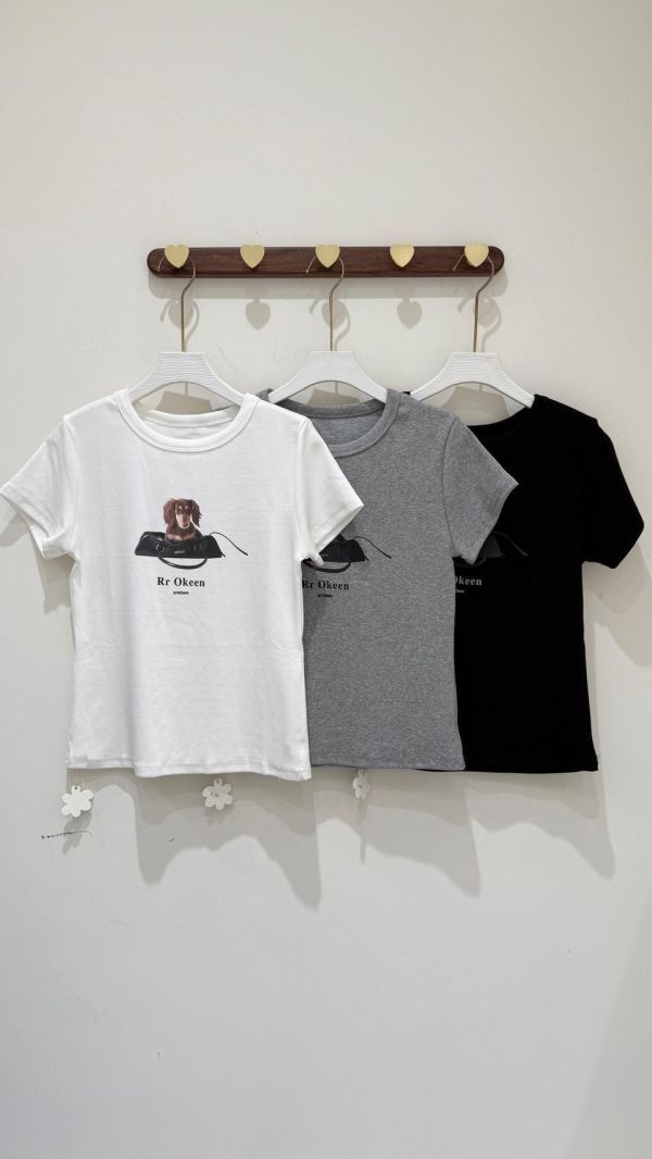 【臘腸狗狗彈力短袖棉T】 