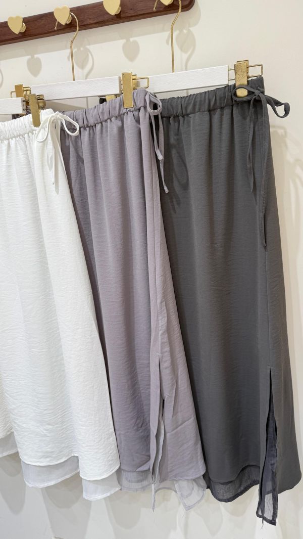 【雙面穿開衩綁帶裙】 