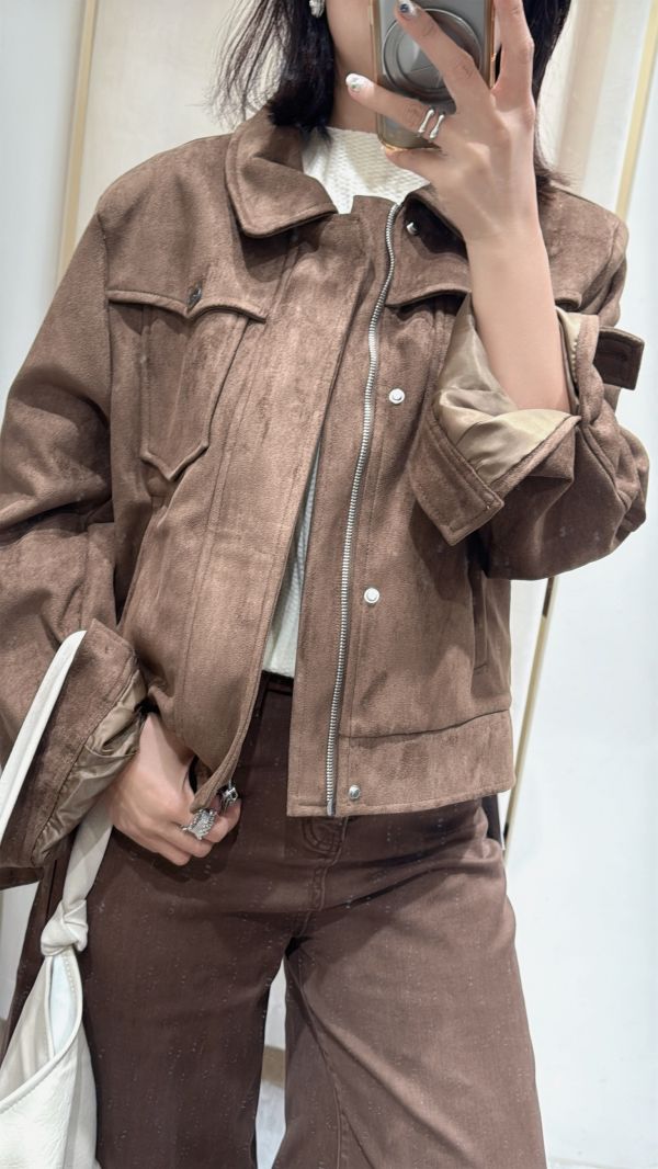 柔軟麂皮口袋外套 