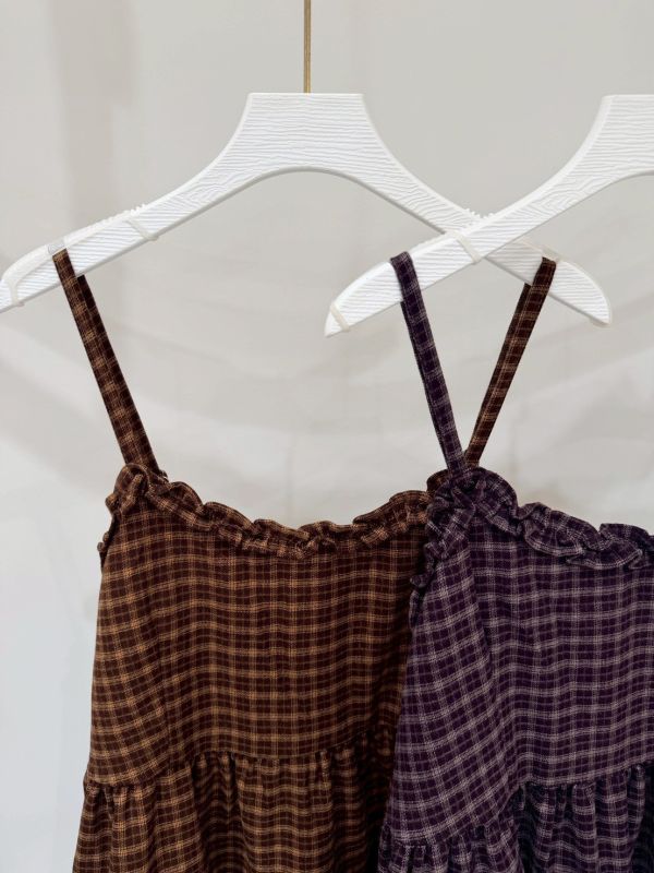 甜美格子蛋糕洋裝 