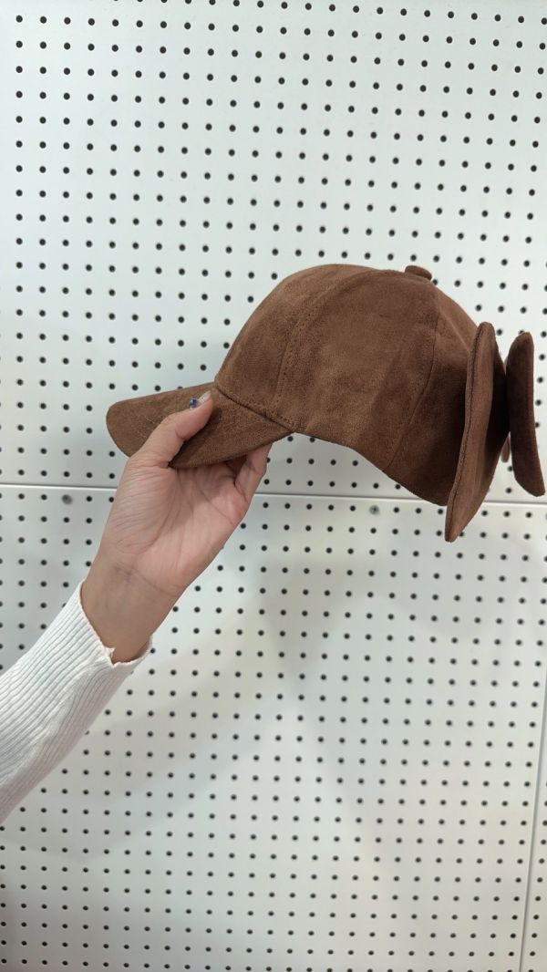 麂皮後蝴蝶結帽 