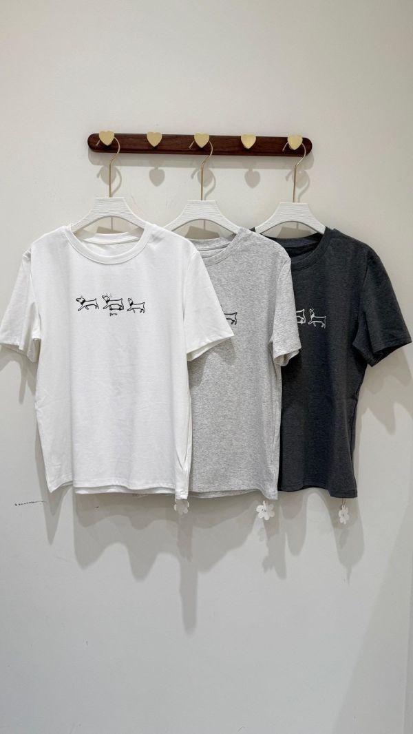 【三隻小狗插畫棉T】 