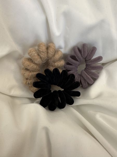 素色絨毛彈力髮圈 