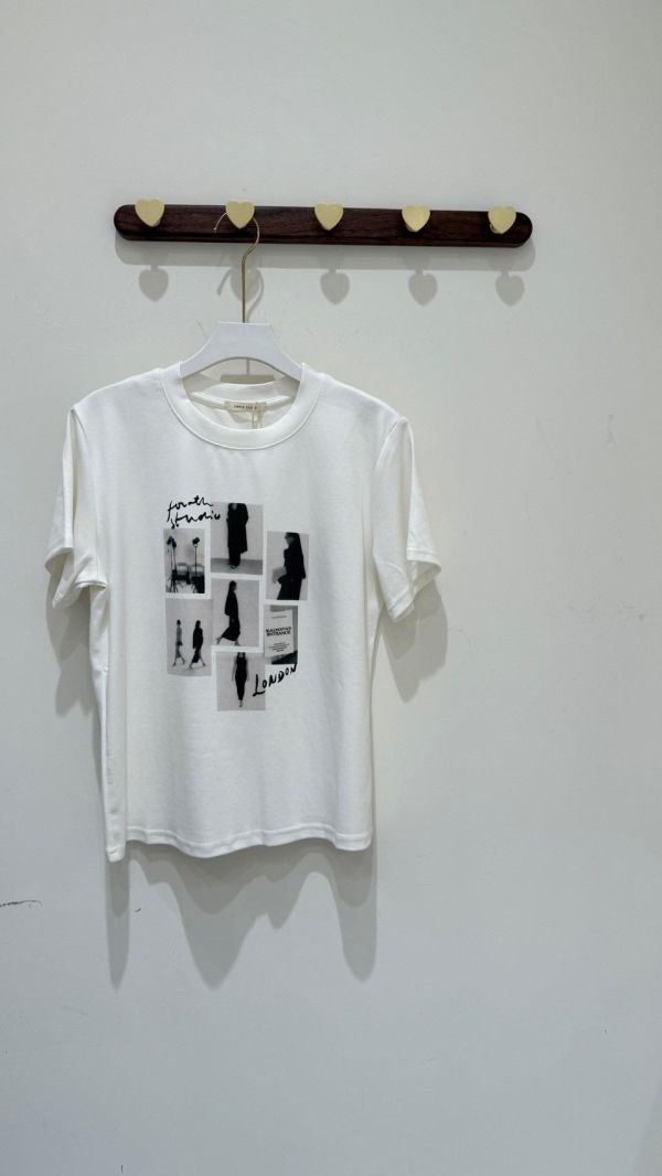 【黑白美式相片短袖棉T】 