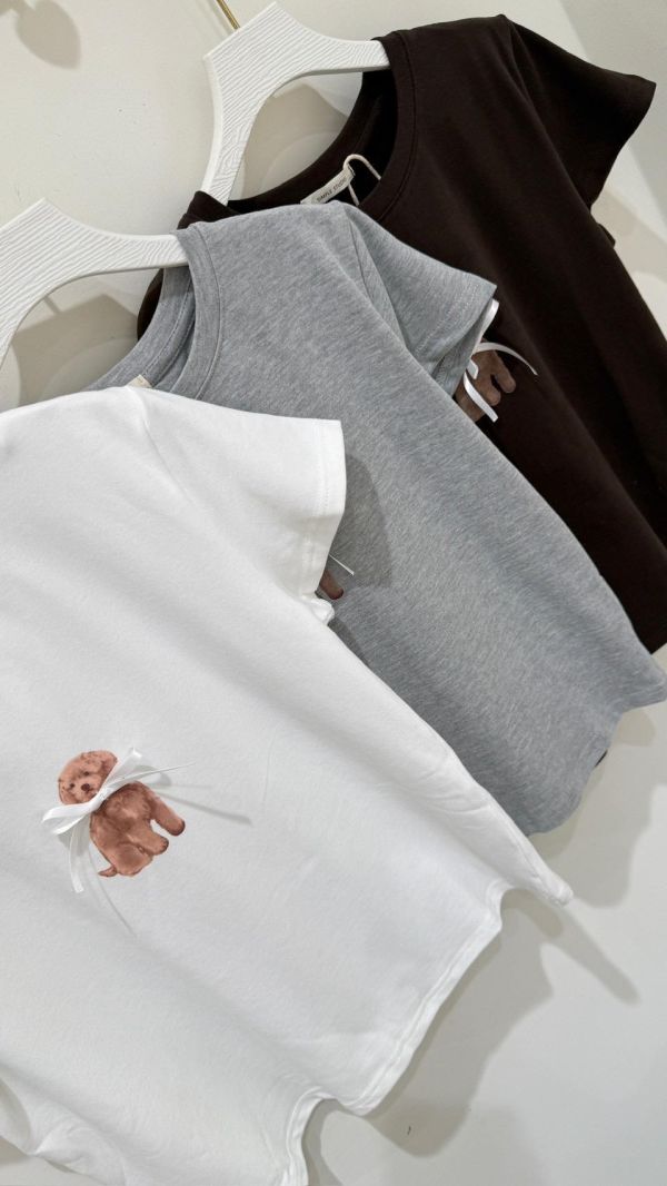 【蝴蝶結狗狗短袖棉T】 