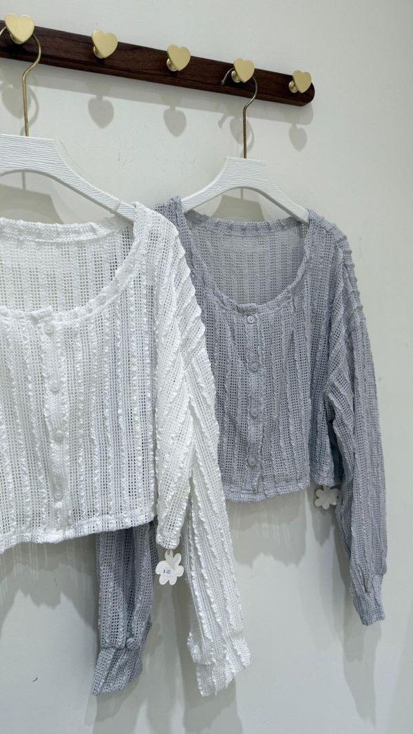 【立體肌理提花短版小外套】 