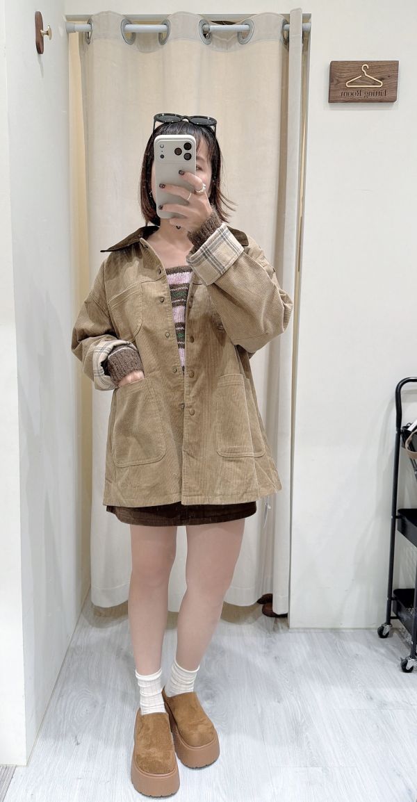 美拉德色系燈心絨外套 