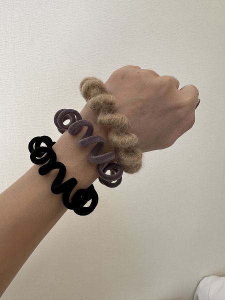 素色絨毛彈力髮圈 