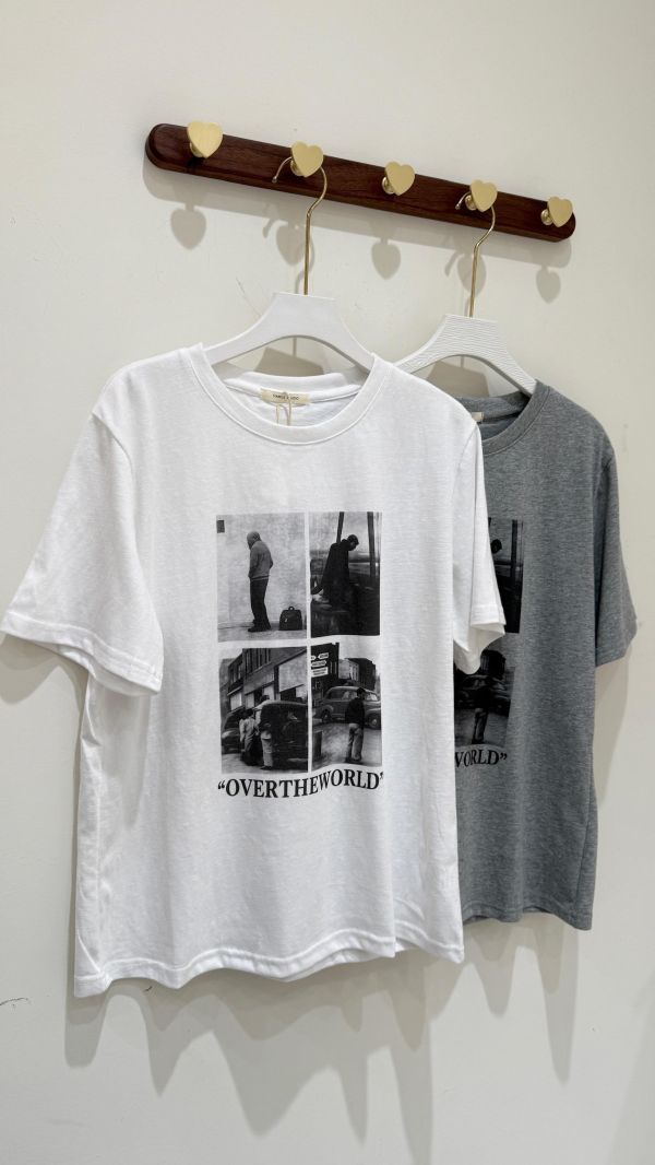 【復古照片短袖棉T】 