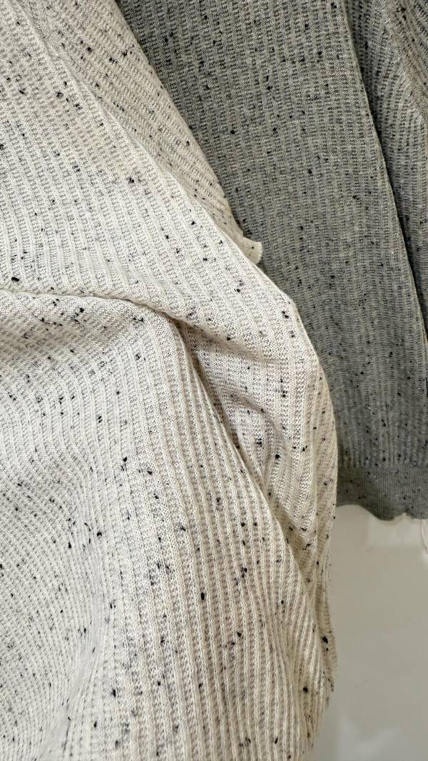 【花紗薄款翻領針織衫】 