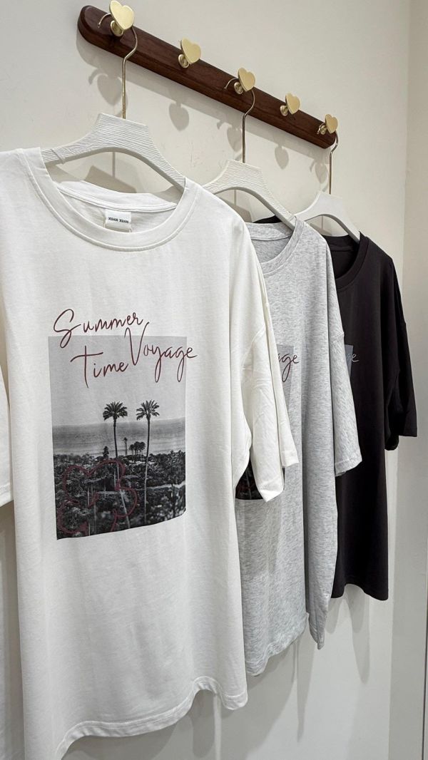 【夏日海邊插畫花大版棉】 