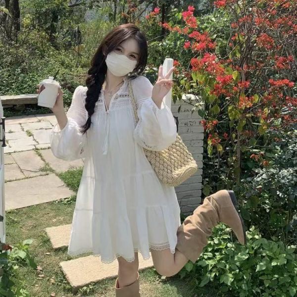 【波希米亞棉麻短洋裝】 