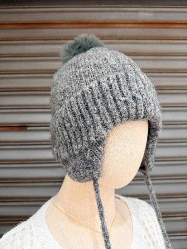 遮耳毛球毛帽 