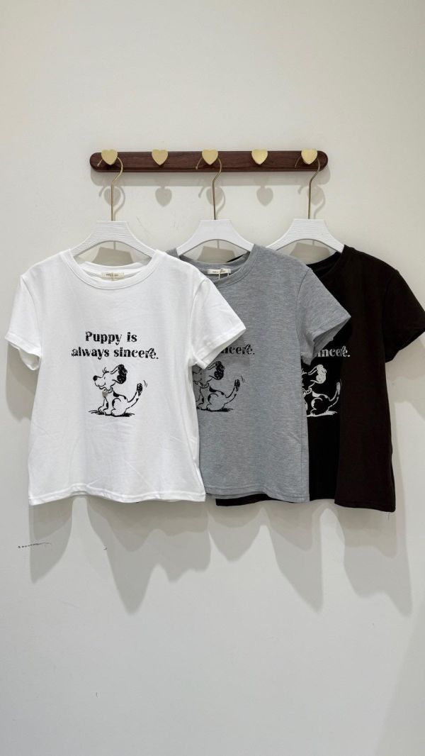 【小銀飾狗狗棉T】 