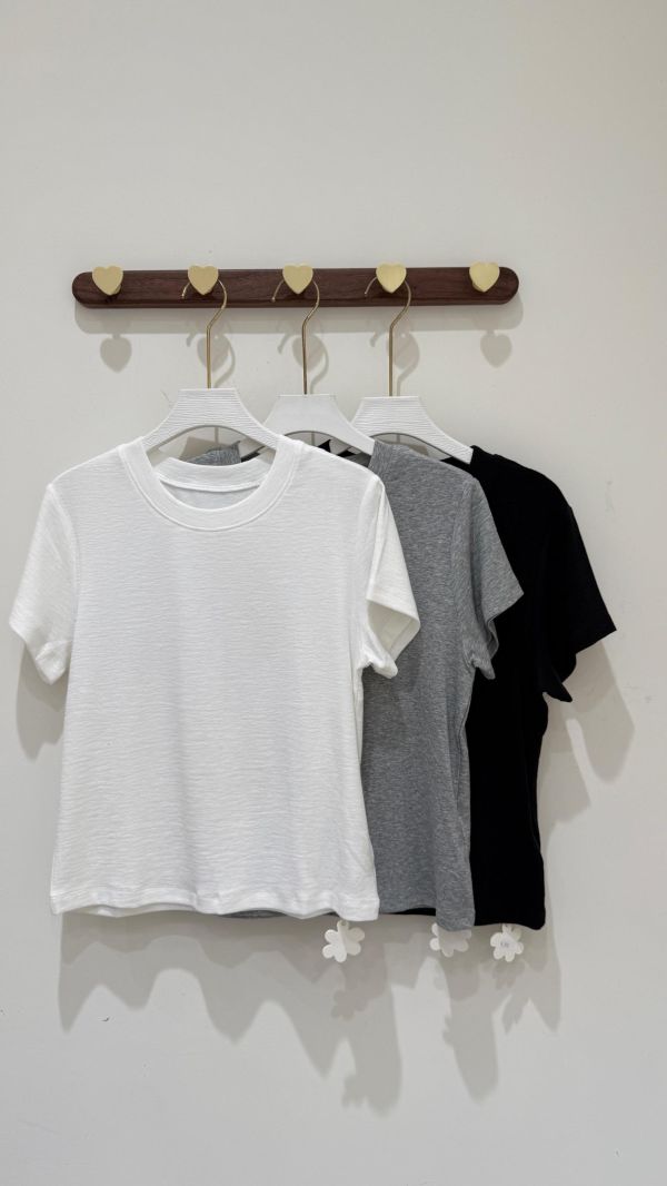 【莫代雪花棉素面短袖棉T】 