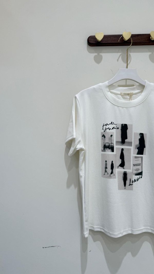 【黑白美式相片短袖棉T】 