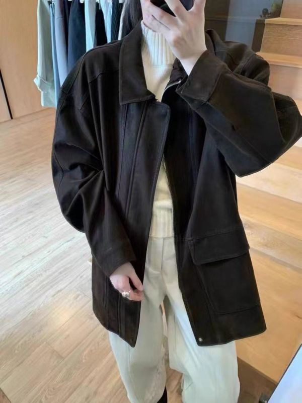 復古麂皮絨感外套 