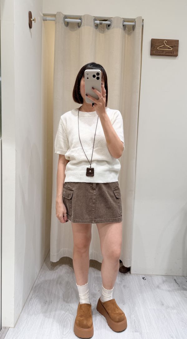 彈力鬆緊工裝牛仔裙 