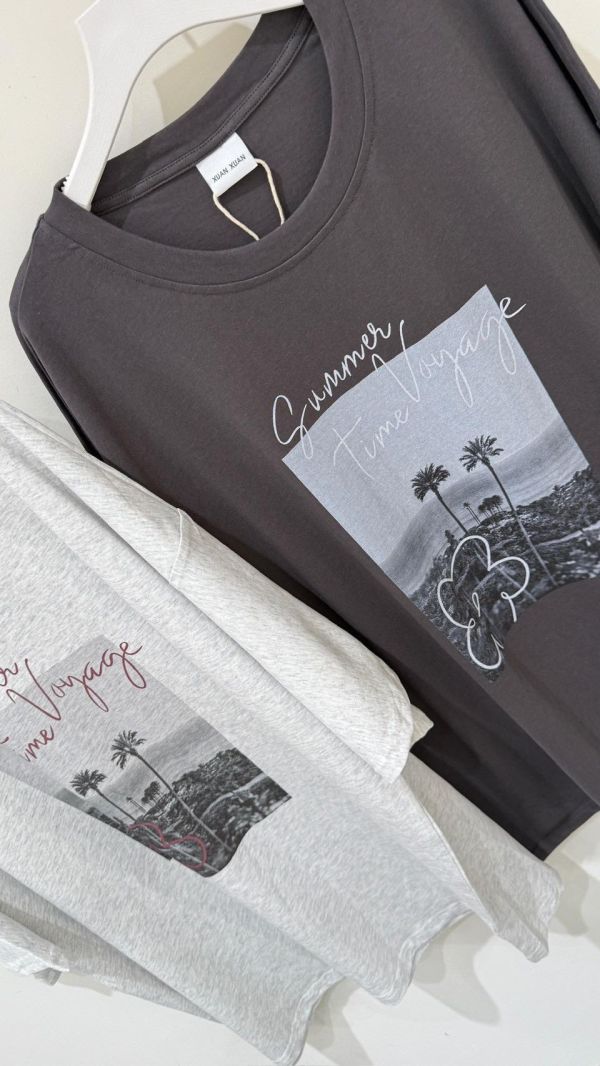 【夏日海邊插畫花大版棉】 