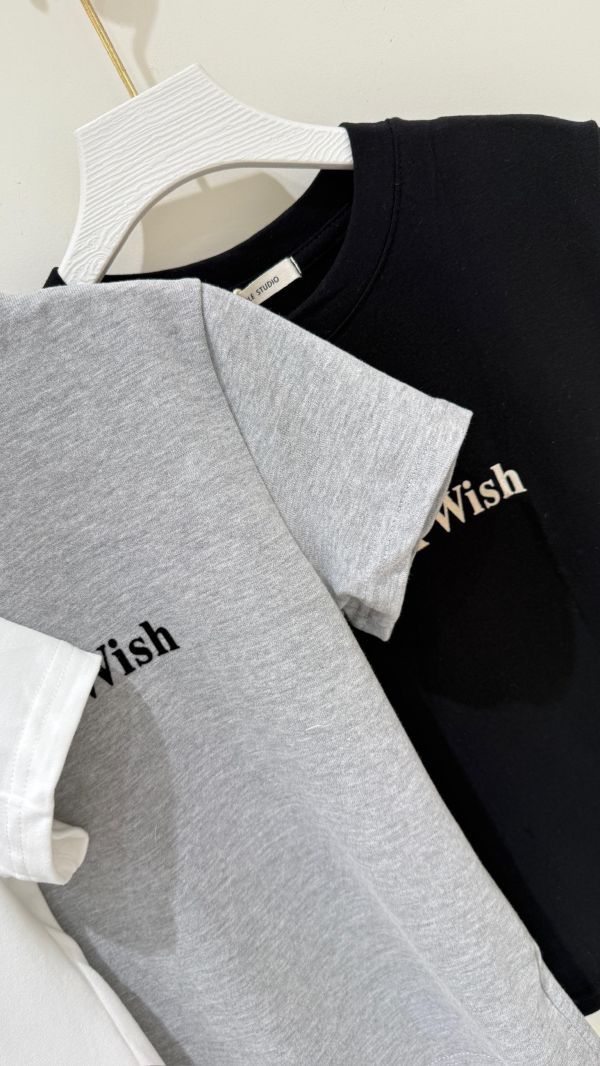 【絨字母磨毛短袖棉T】 