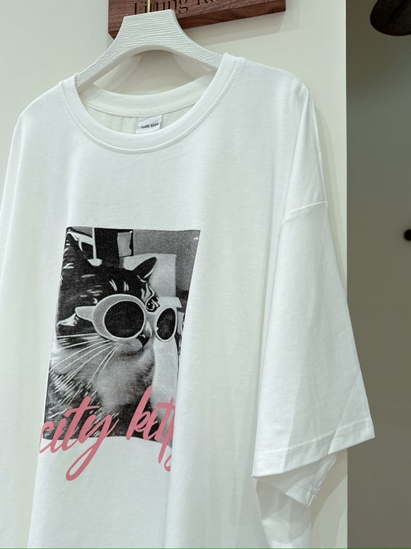 25春夏【帥氣貓咪大版棉T】 