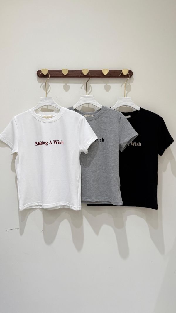 【絨字母磨毛短袖棉T】 