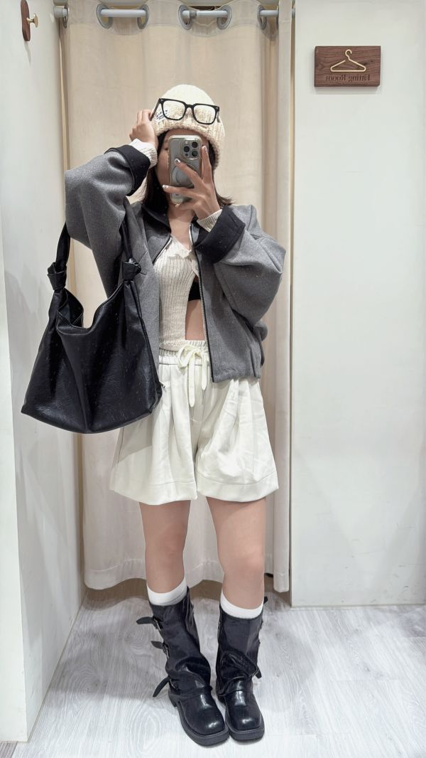 【甜美雙釦針織罩衫】 