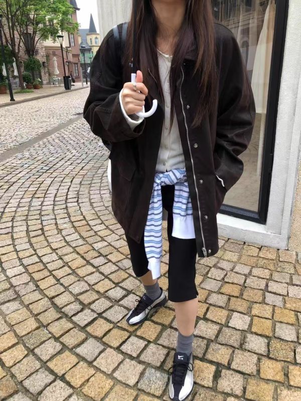 復古麂皮絨感外套 