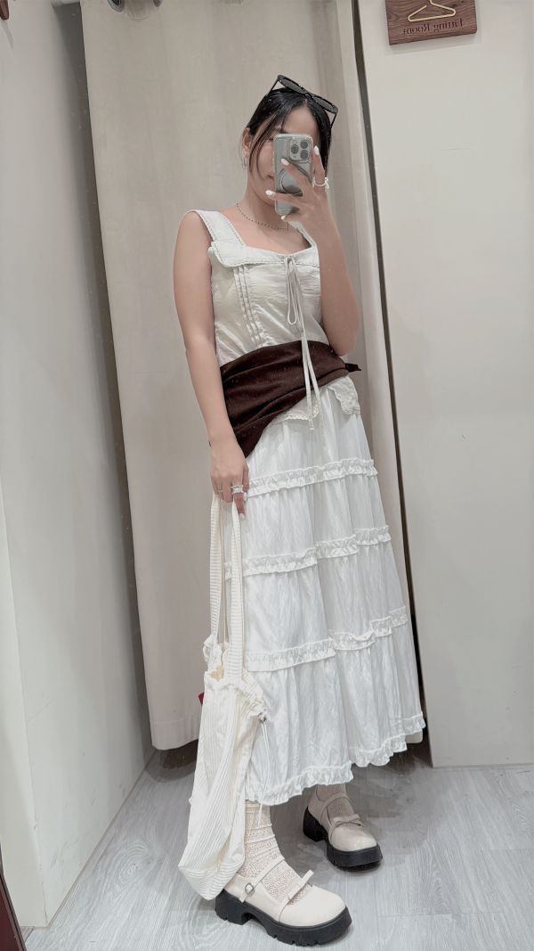 【荷葉蛋糕長裙】 