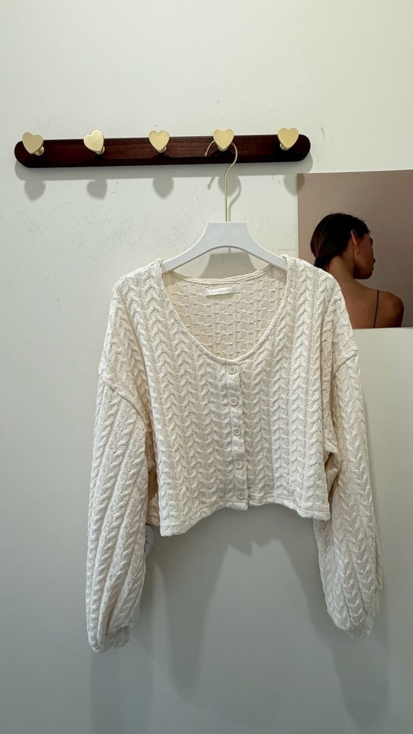 薄款麻花針織上衣 