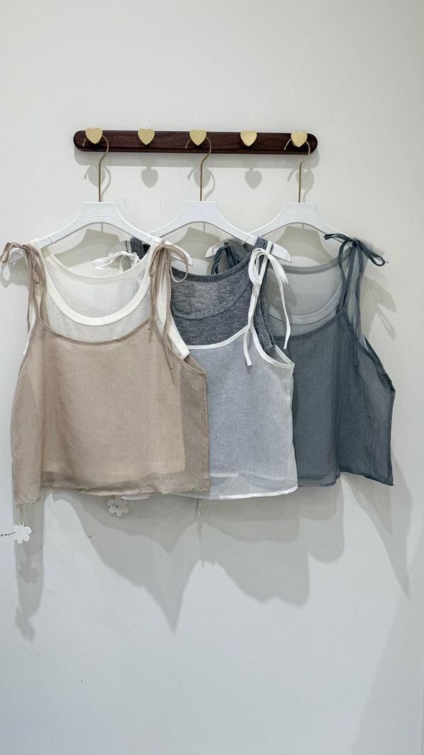 【麻紗兩件式背心套組】 