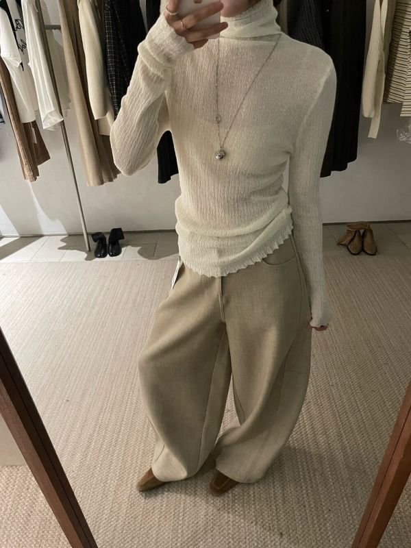 羊毛樹枝紋高領內搭 