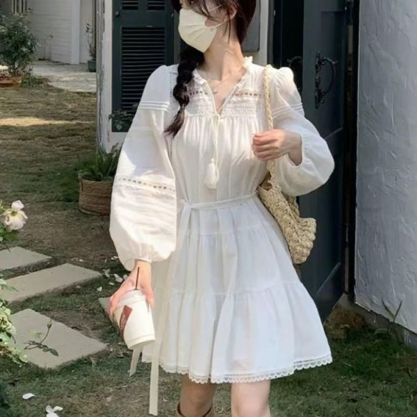 【波希米亞棉麻短洋裝】 