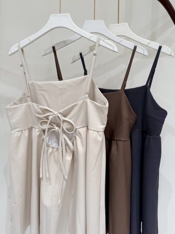 雙層後綁帶洋裝 