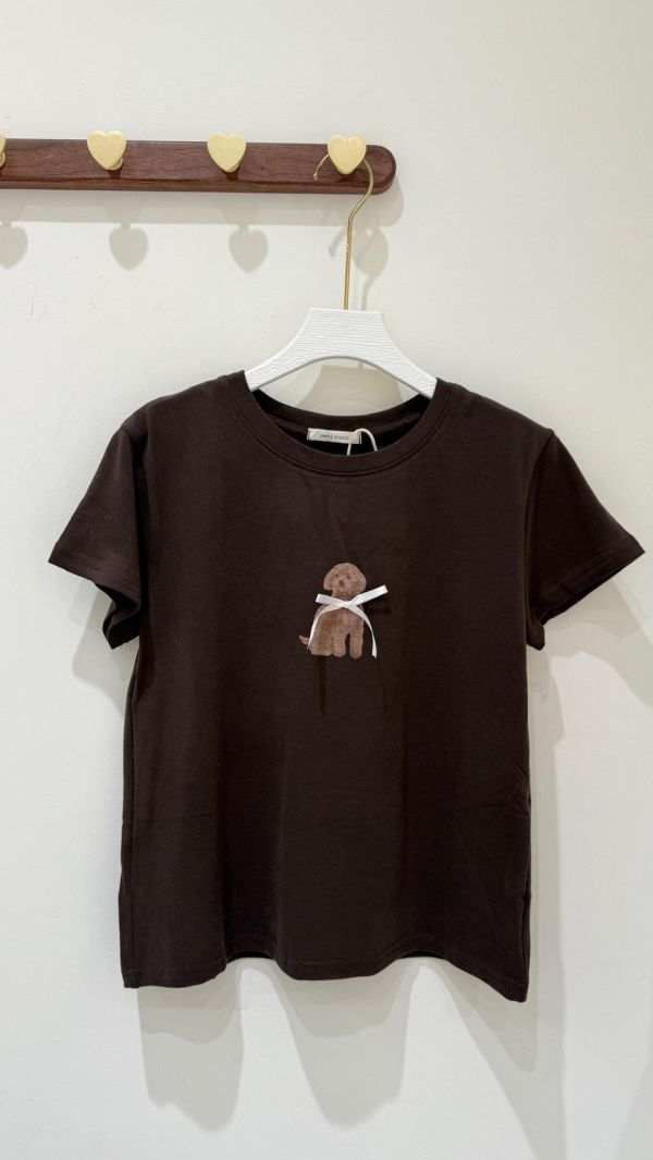 【蝴蝶結狗狗短袖棉T】 