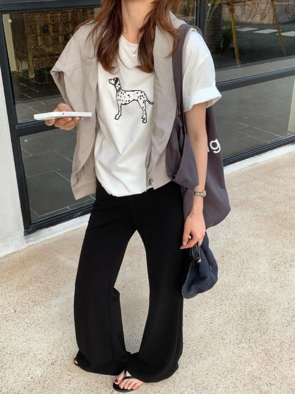 【斑點狗短袖棉T】 