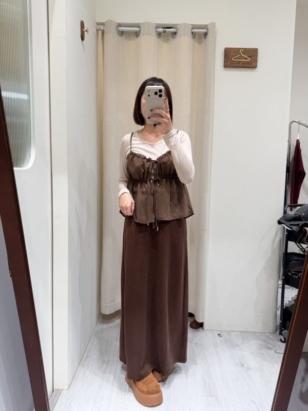 空氣層腿超長長裙 