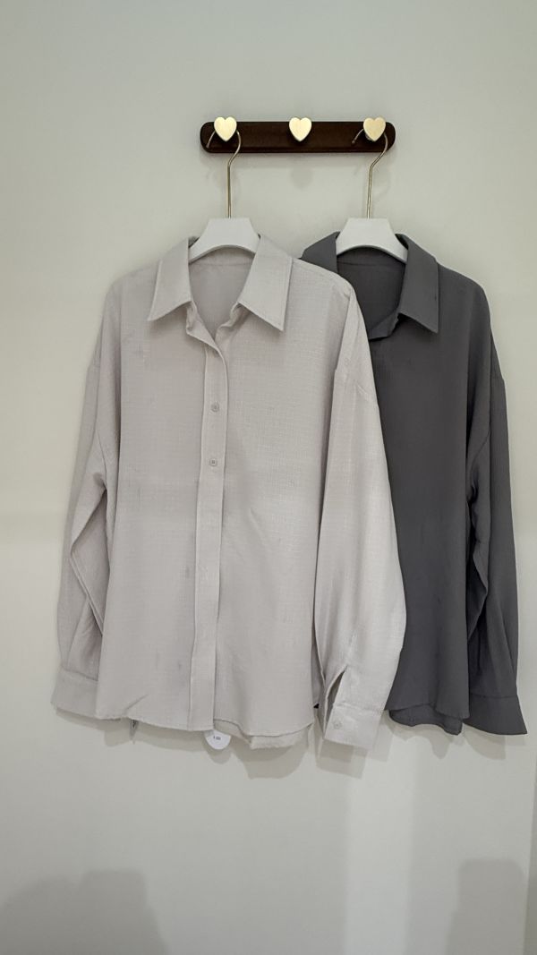 【肌理方格滑溜襯衫】 