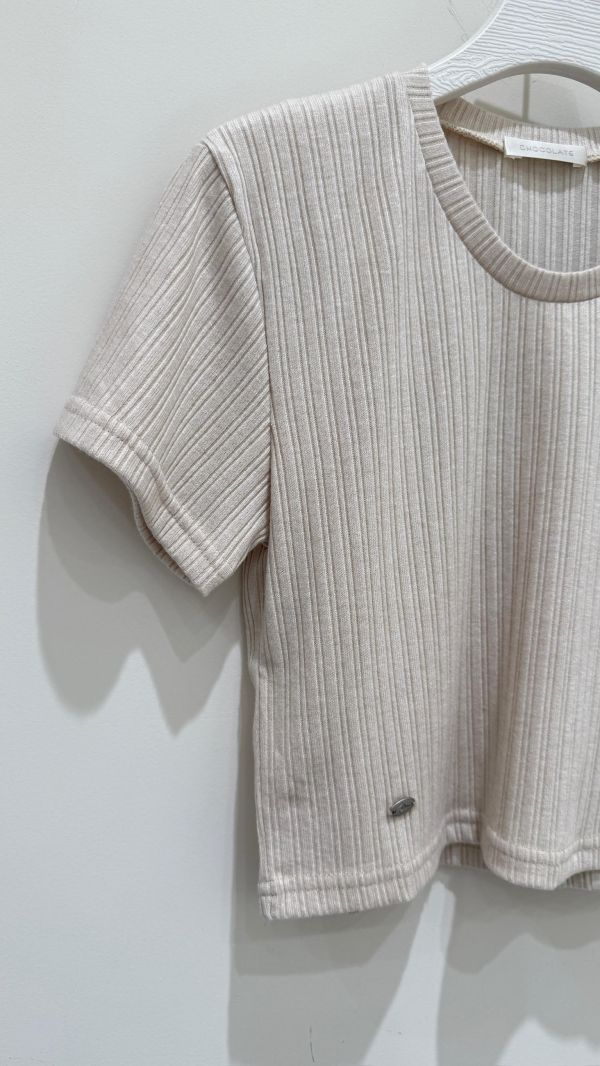 【小羅紋短袖上衣銀飾】 