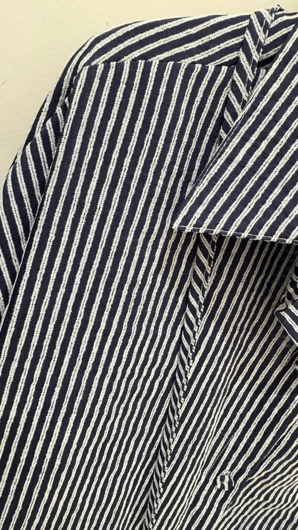 【立體條紋襯衫/附小包包】 