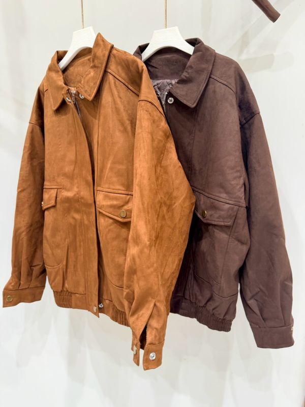 麂皮寬版夾克外套 