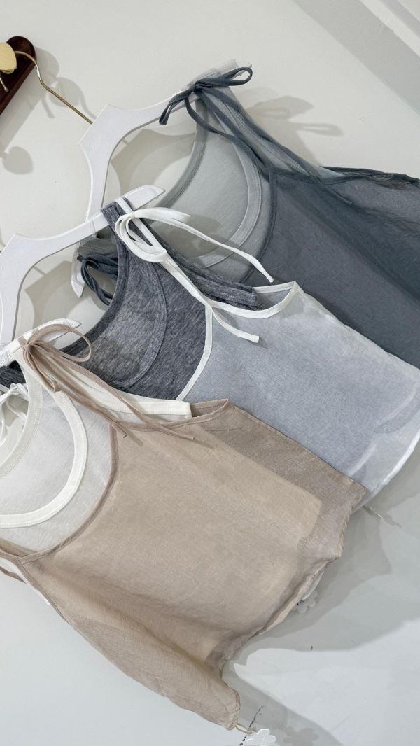 【麻紗兩件式背心套組】 