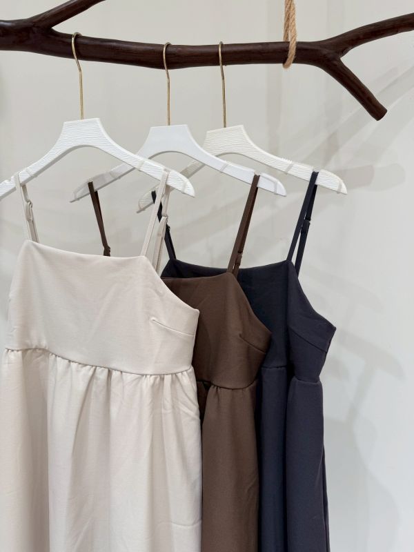 雙層後綁帶洋裝 