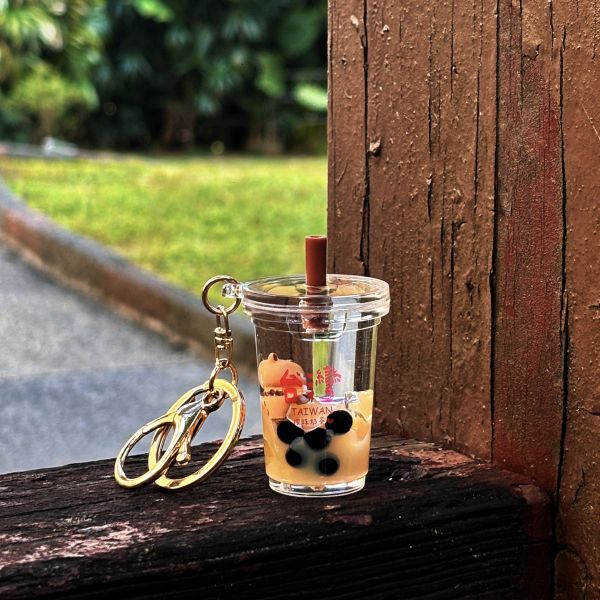 立體珍珠奶茶+熊熊吊飾/鑰匙圈 