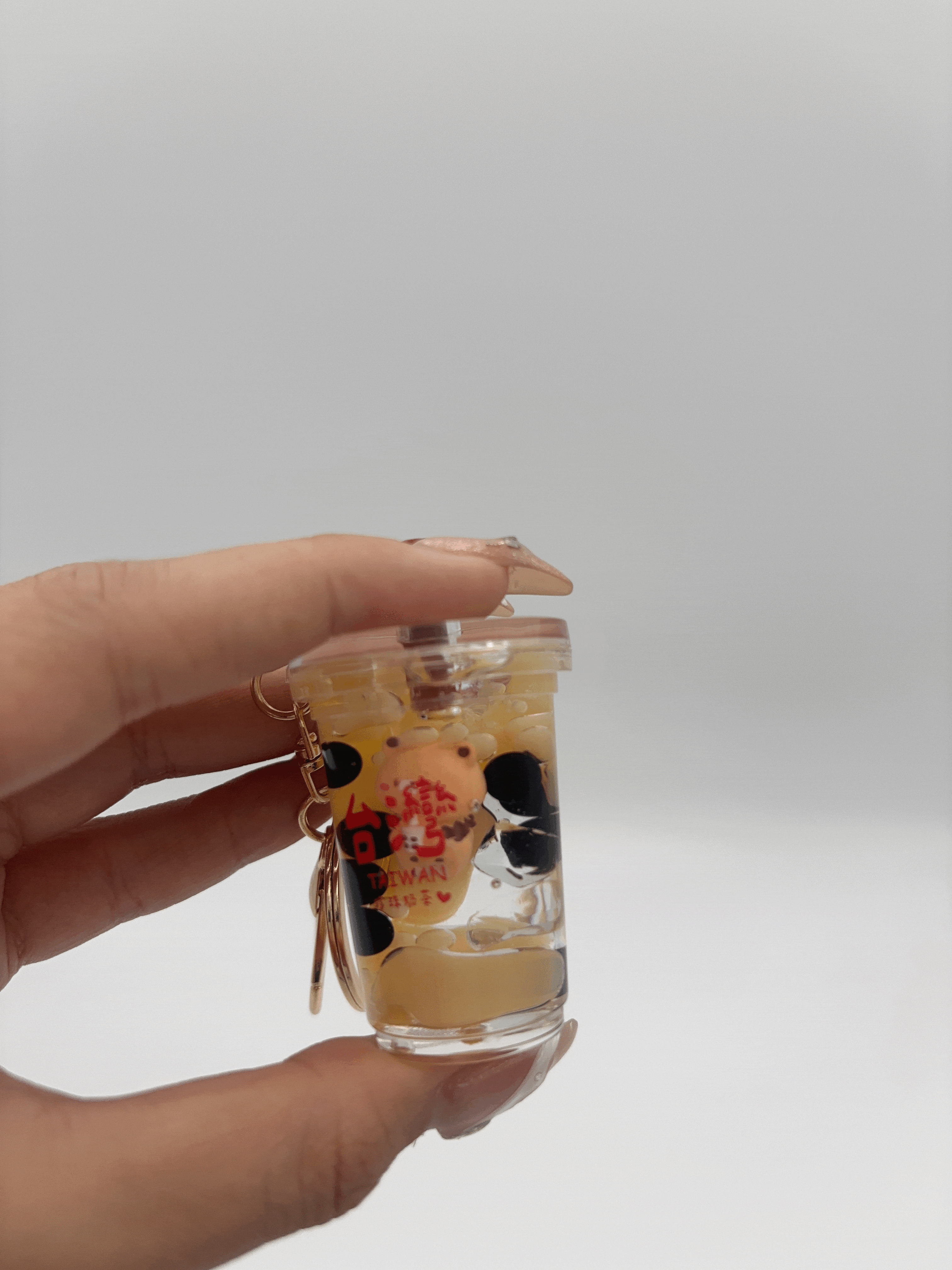立體珍珠奶茶+熊熊吊飾/鑰匙圈 