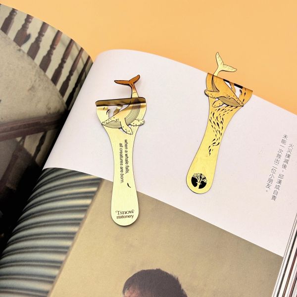 精緻金屬文具組 (高山比例尺+鯨魚書籤) 