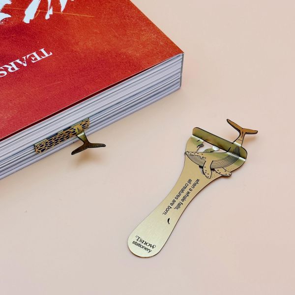 精緻金屬文具組 (高山比例尺+鯨魚書籤) 