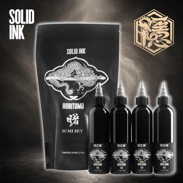 SOLID INK - HORITOMO - 4OZ - 4色日本傳統漸層色套裝組 - 隱龍刺青紋身器材 隱龍專業刺青紋身器材,進口刺青器材,進口紋身器材,進口紋身耗材,進口紋身顏料色料,進口紋身黑色顏料色料,進口紋身彩色顏料色料,紋身電源,紋身線,紋身踏板腳踏,紋身轉印,紋身皮膚筆,紋身手繪筆,紋身針嘴,紋身握柄,紋身修護膏,紋身凡士林,紋身保養,紋身機,刺青機,紋身筆型機,紋身馬達機,紋身直驅機,紋身彈片機,紋身線圈機,紋身床,紋身工作車,紋身扶手,紋身用品,紋身新手套組。